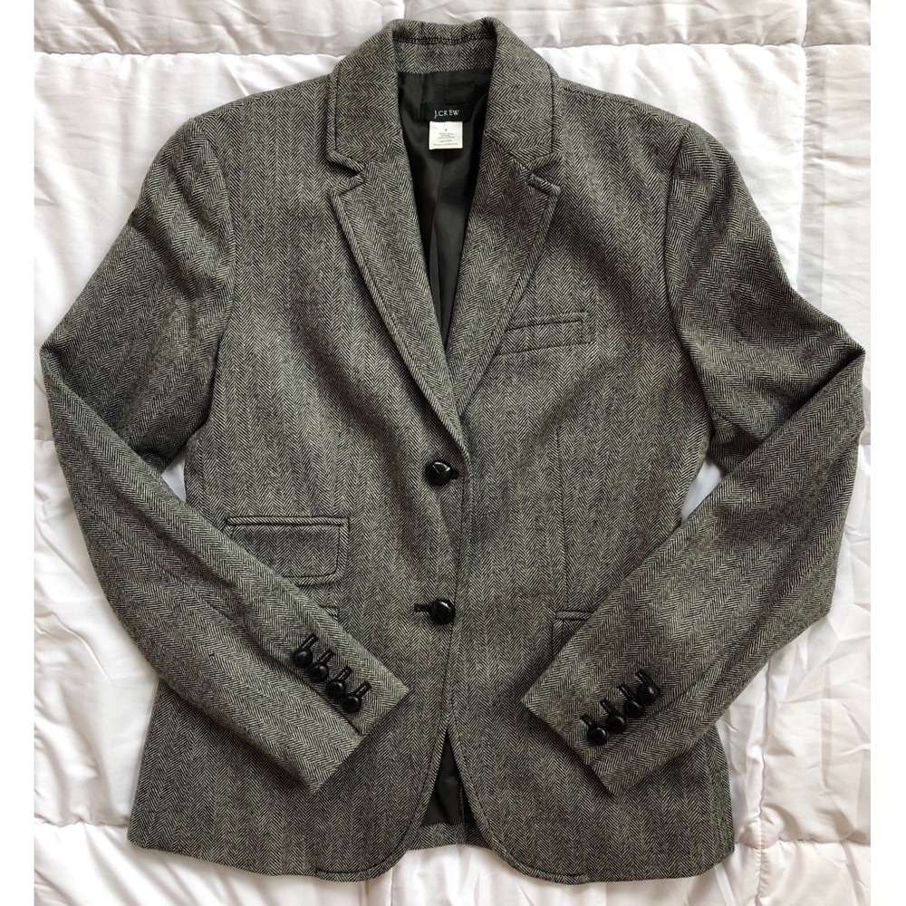 J. Crew Wool Hacking Jacket In Herringbone